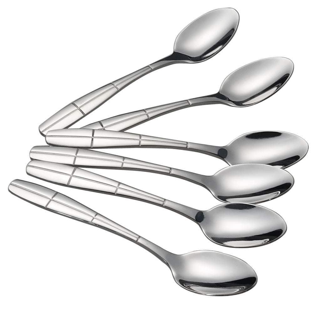 Ikando 12 Pieces Stainless Steel Coffee Spoon, Small Tea Spoons Set, F