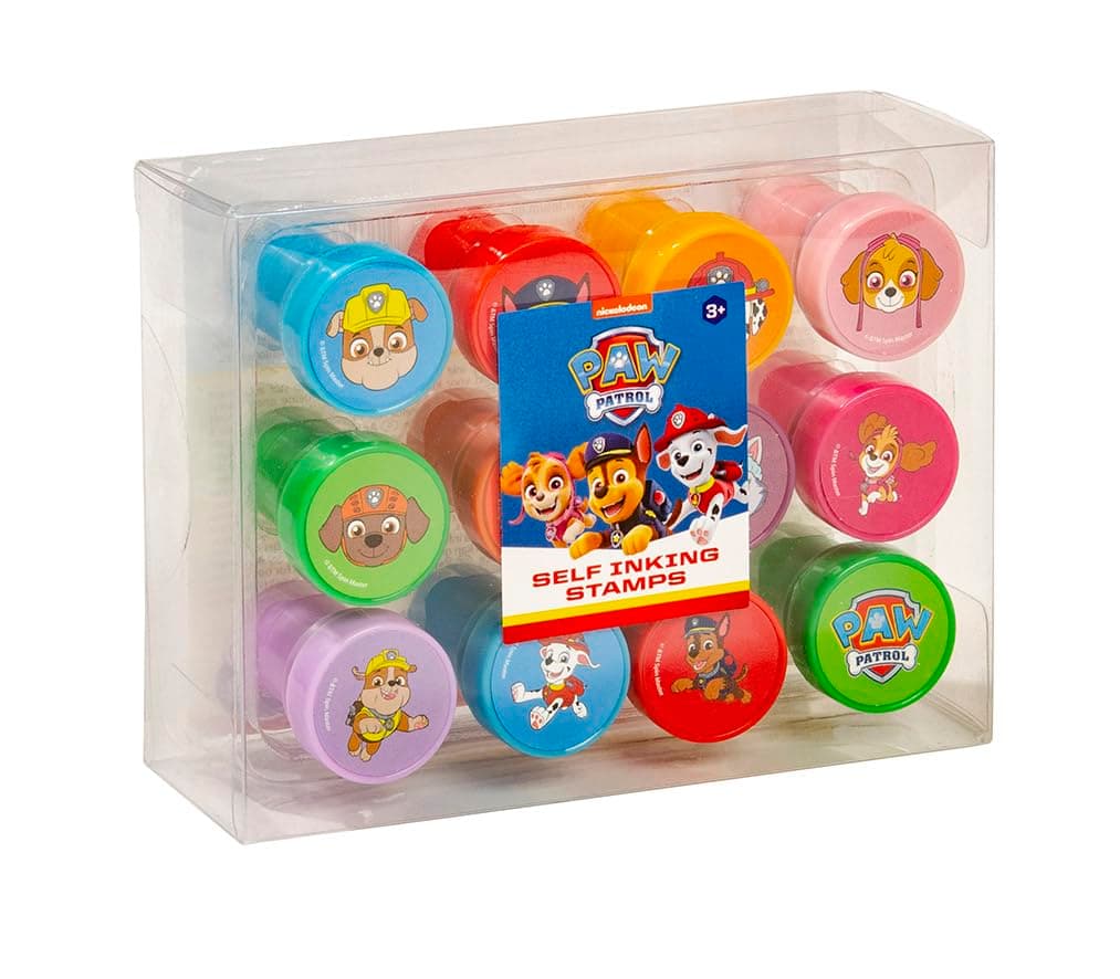 Stamp Set - Self-Inking Stamps in Various Paw Patrol Motifs by Chase, Marshall, Skye, Rubble, Zuma - Gift for Children
