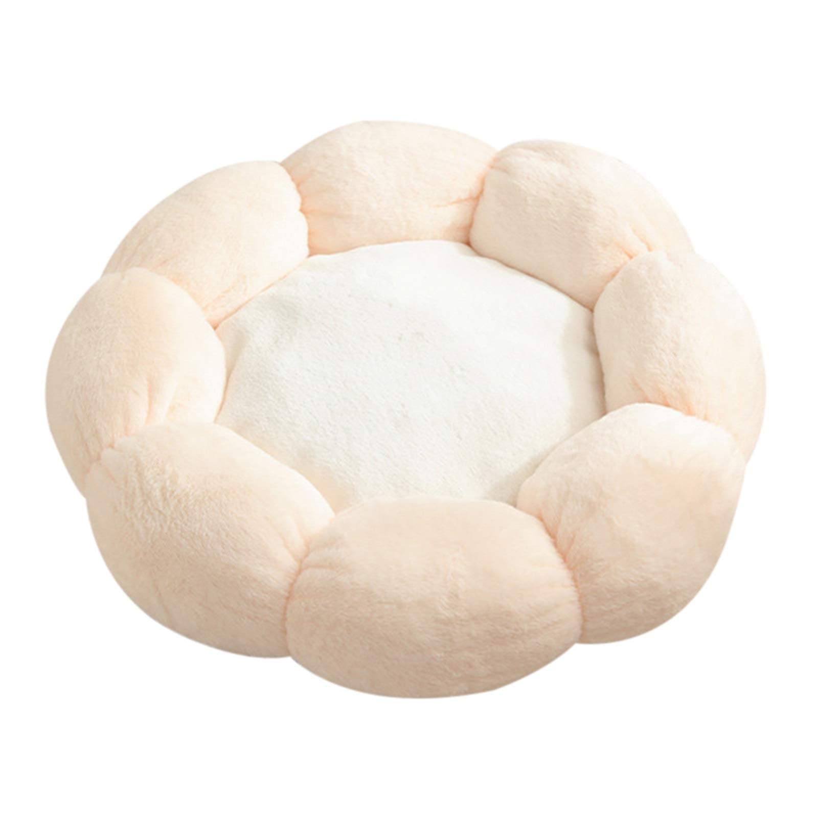 QWERT Winter Pet Bed Plush Round Flower Shaped Dog Cat Warm Sleeping Cushion Pad