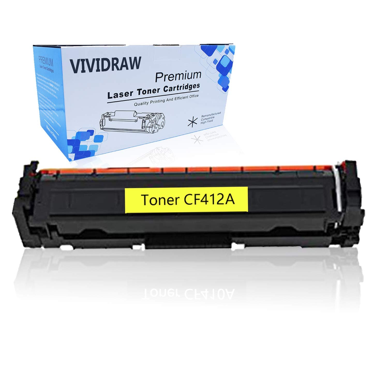 Toner Cartridge Replacement for HP 410A CF410A CF412A with HP Color Laserjet Pro MFP M452dn M452dw M452nw M477fdw M477fnw M477fdn M377dw Printer(1 Yellow)