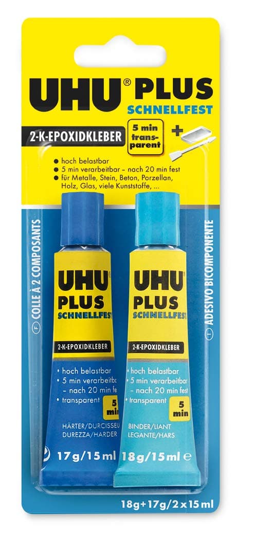 UHU Plus Quick Secure 45700 2-Component Epoxy Glue 2x15ml