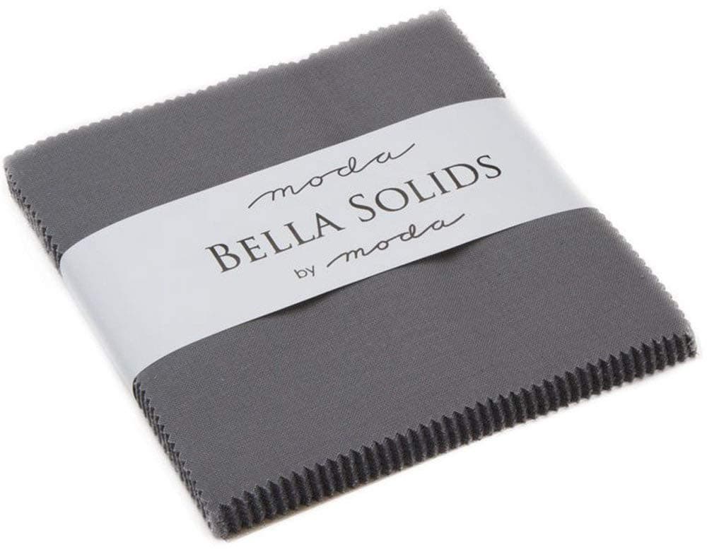 Graphite Moda Bella Solids Charm Pack by Moda Fabrics; 42-5" Quilt Squares