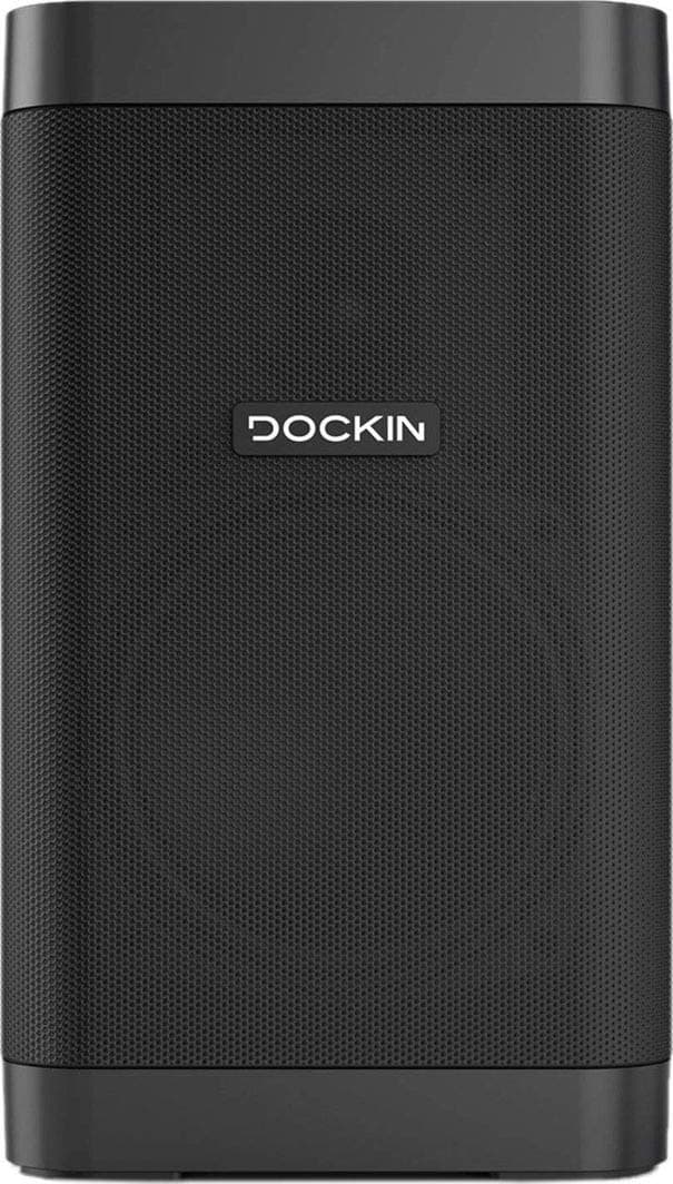 DOCKIN D FINE CUBE 25W Bluetooth Speaker - HiFi Grade Crossover, Battery with 12h Playtime & Stereo Link Function, Wireless, Compact & Easy to Carry, Splash- & Dustproof IP55, Engineered in Germany