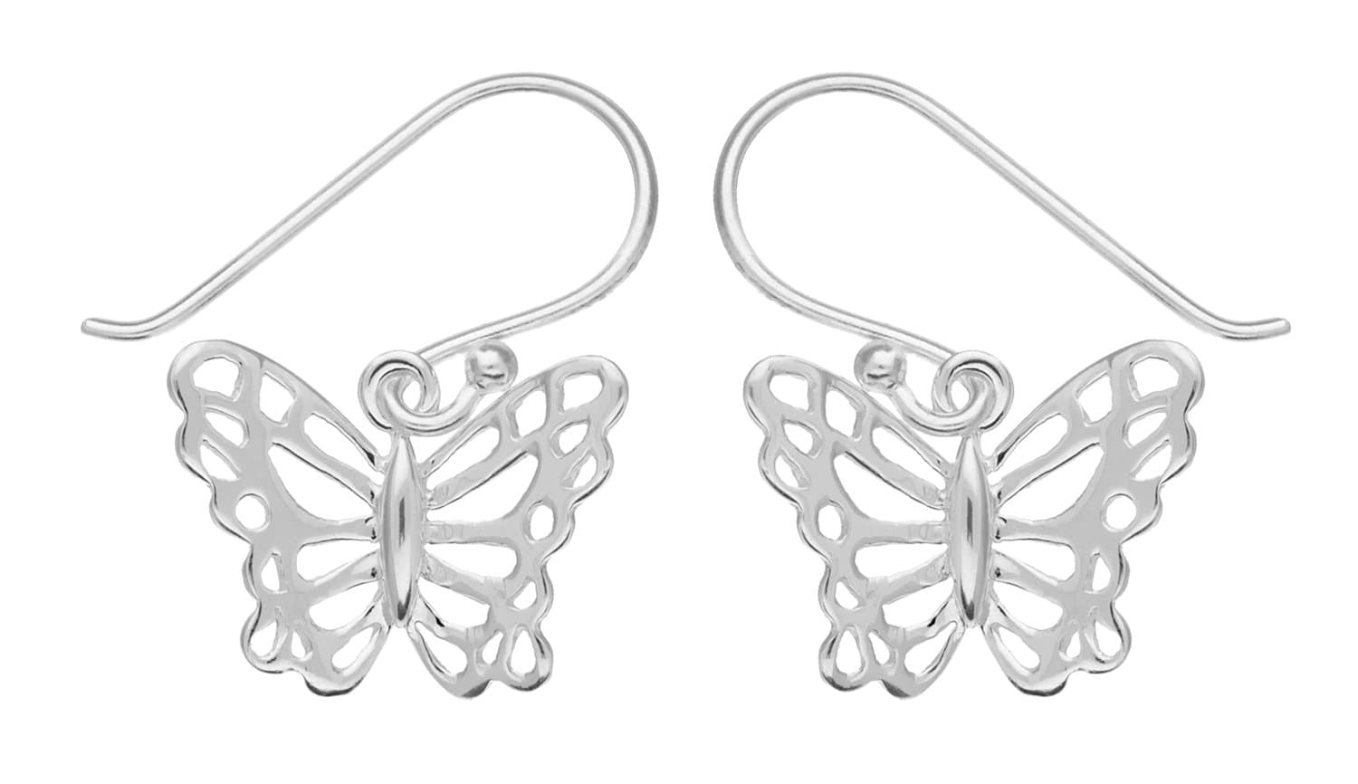 Adara Silver Cutout Butterfly Drop Earrings
