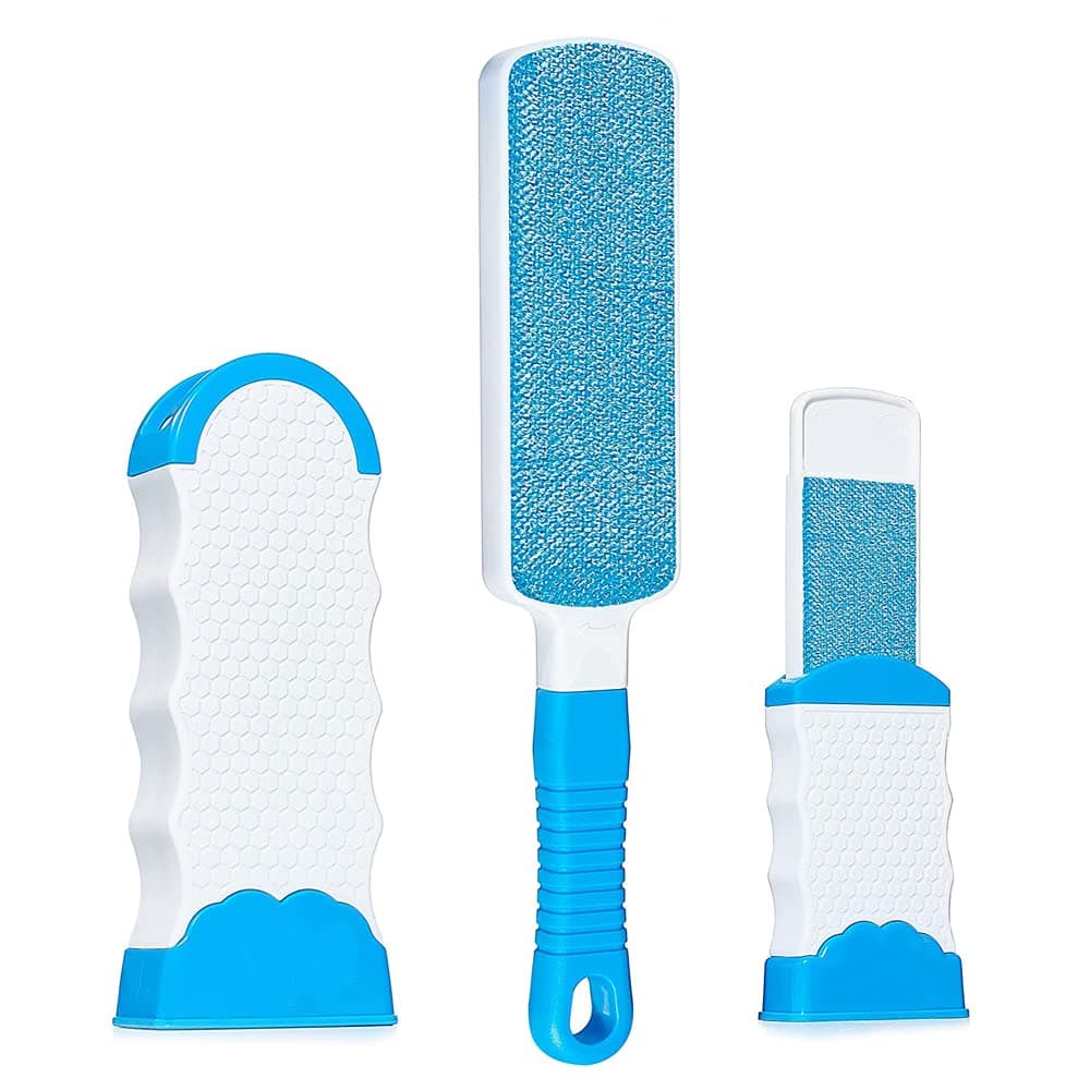 NeoStyle Pet Hair Remover, Double-Sided Cat and Dog Remover For Couch, Furniture,Clothing,Car Set, Lint Remover with Self-Cleaning Base, Pet Cat and Dog Hair Brush Roller (Blue2)