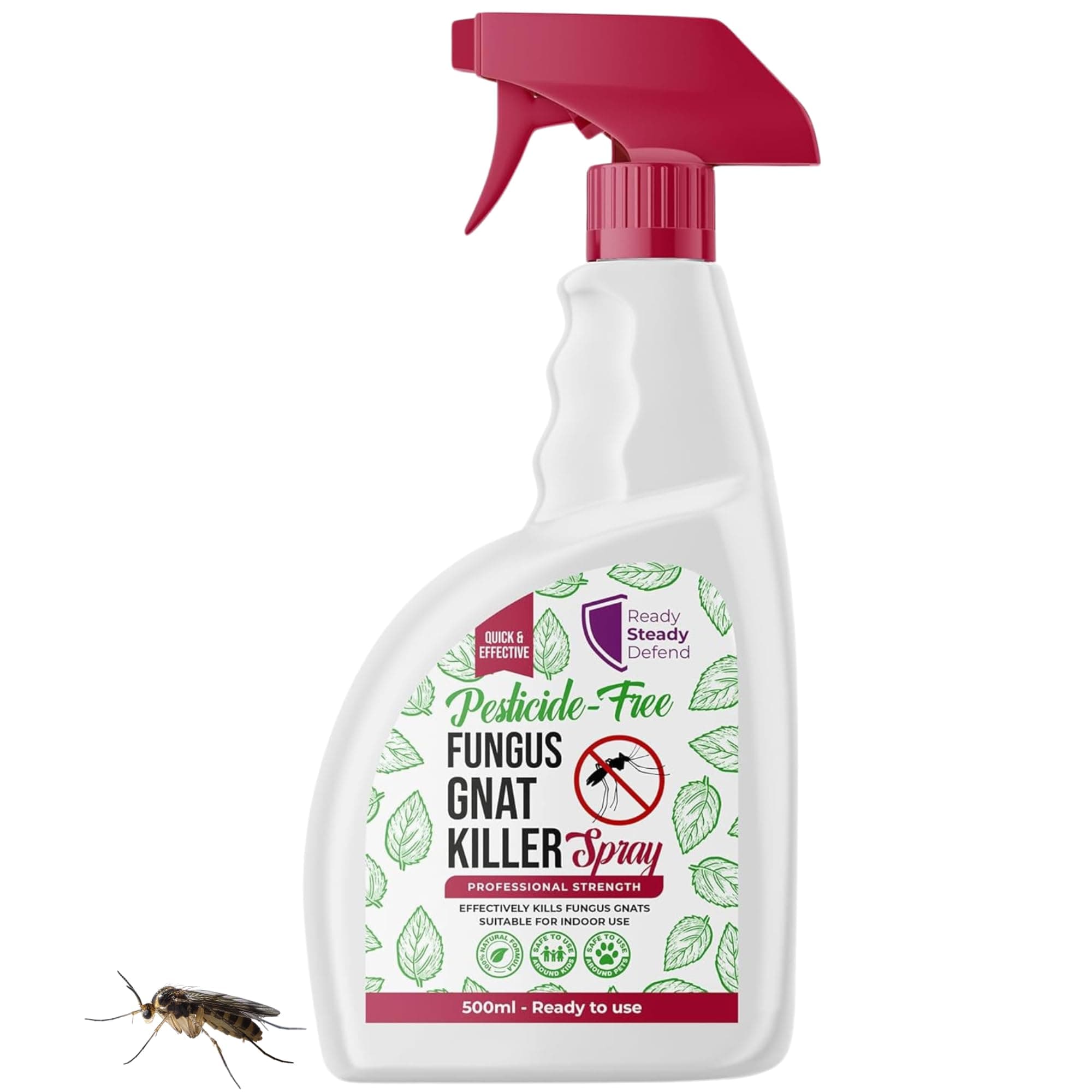 Fungus Gnat Killer Spray 500ml - Polymer-Free, Long-Lasting Protection | Erad...