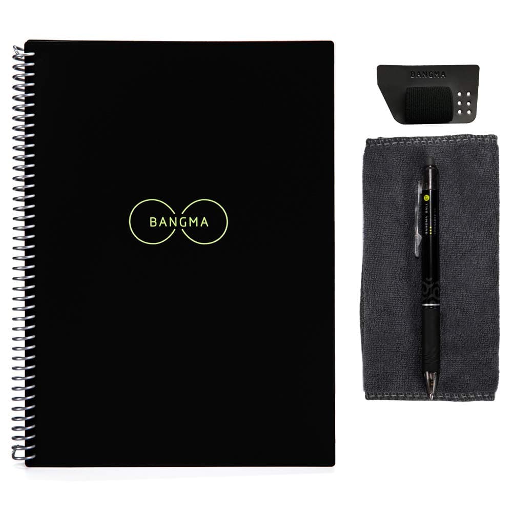 Bangma Reusable Smart Notebook Digital Journal Erasable Wirebound Notebook with Erasable Gel Pens + Drawing Gifts，A5(8.5 x 6.1 In), Make Mistakes Disappear Office Product