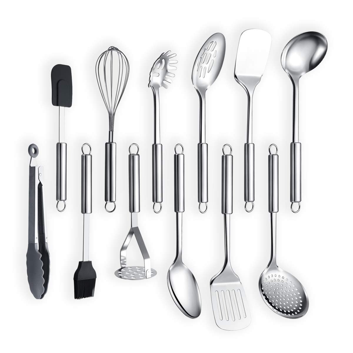 Berglander Stainless Steel Kitchen Utensils 12 Pieces, Cooking Spoons, Kitchen Tools Cookware (12 Pieces)