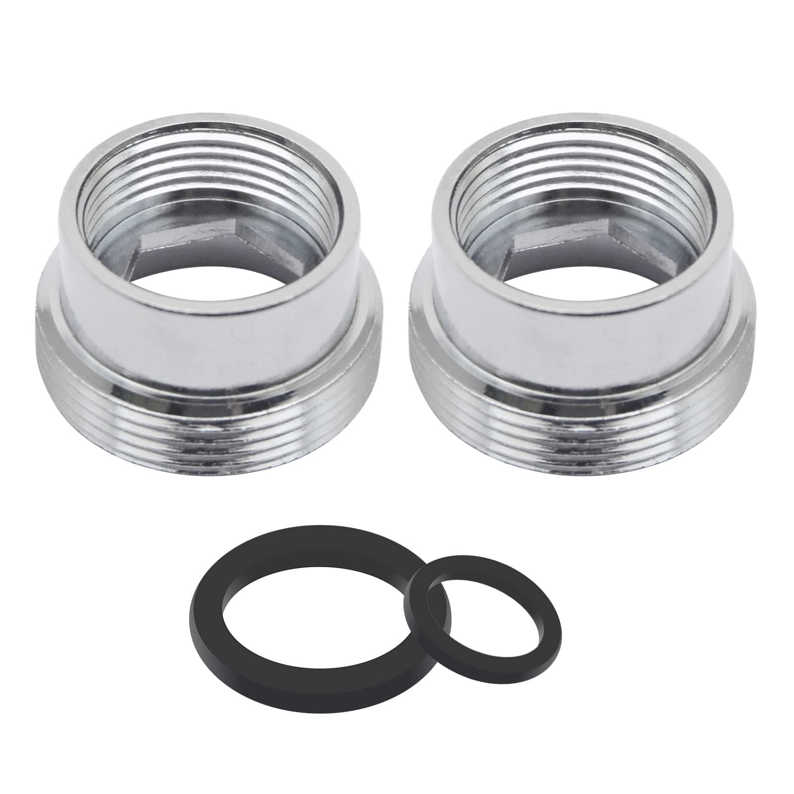 Faucet Adaptor SENRISE 2PCS Aerator Connector Solid Metal Kitchen Tap Connector for Water Purifier (16mm Female to 22mm Male)
