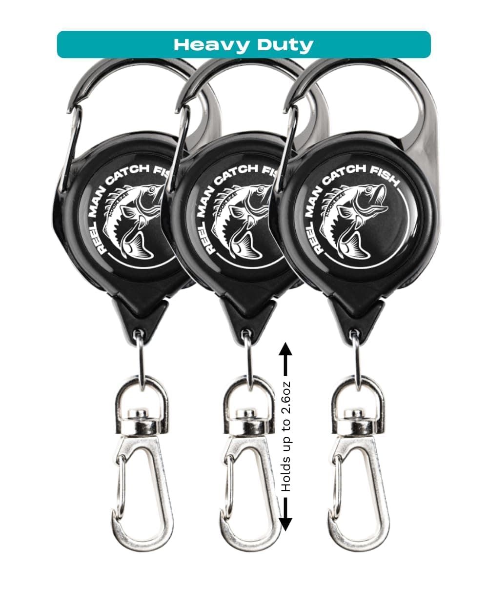 Fly Fishing Zinger Retractor for Anglers Vest, Pack of 3 - Fishing Gear and Equipment for Nippers, Forceps, Fly Float Ant, Belt Loops & Backpack