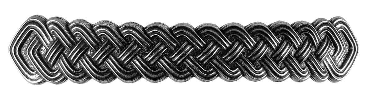 Celtic Braid Bar Hair Clip, Extra Large Hand Crafted Metal Barrette Made in the USA with 100mm Clip by Oberon Design