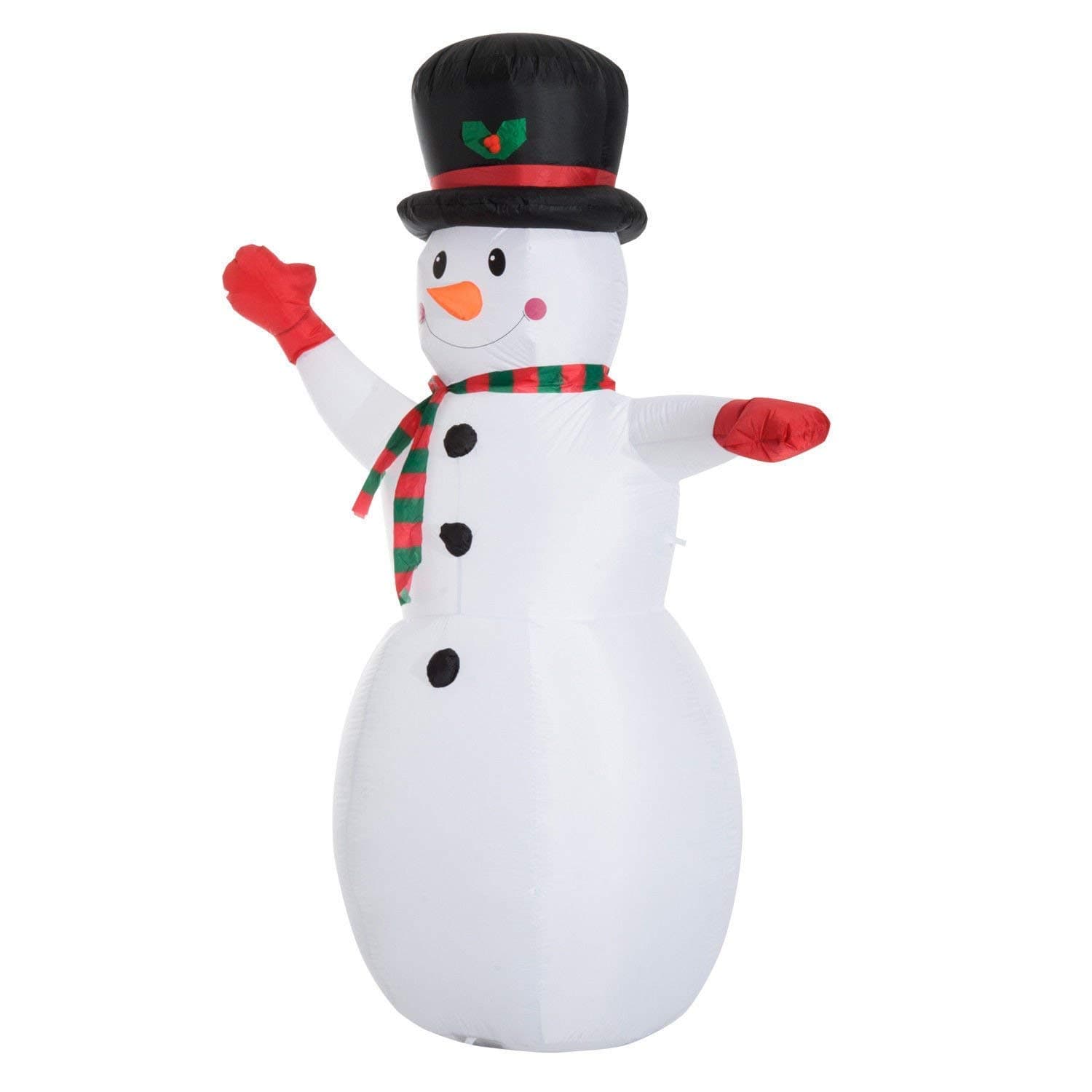 Let it snow 6 Foot Inflatable Waving Snowman with Tophat That self inflates and Lights up with 3 LED Bulbs