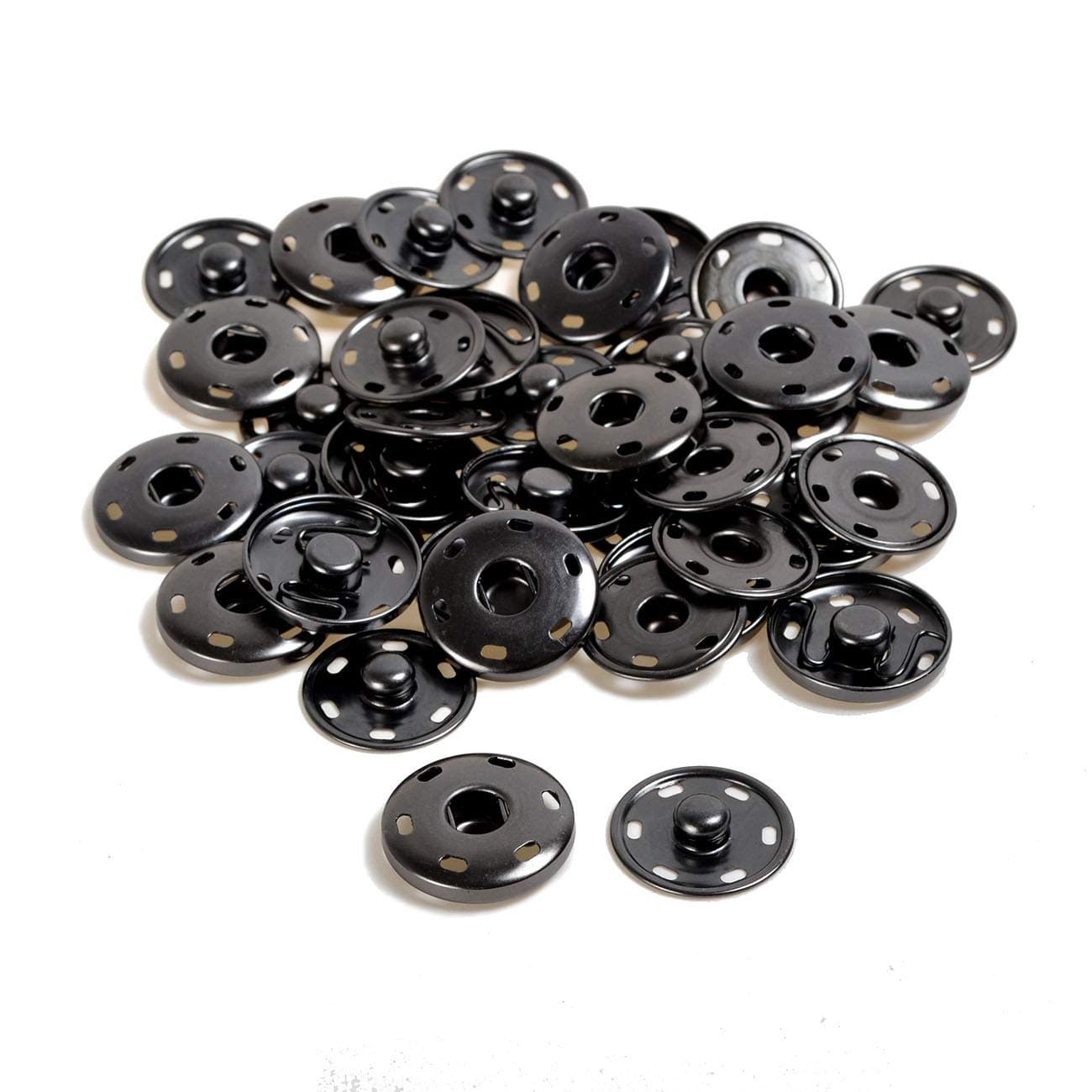 21mm Large Size Gunmetal Black Snaps Fastener Sewing Studs Buttons (21mm (30 Sets))