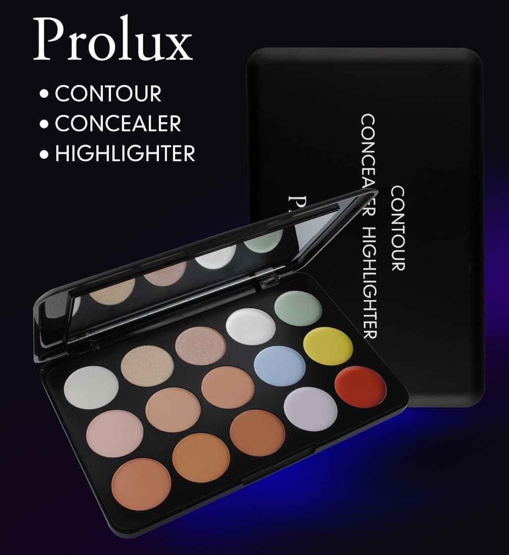 [Prolux] Contour/Concealer/Highlighter Palette with Eyebrow Razor