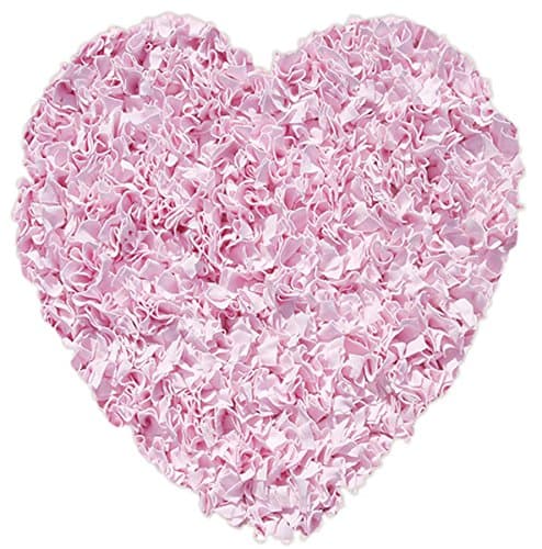 Shaggy Raggy Heart Pink Area Rug Size 3'x3' HEART