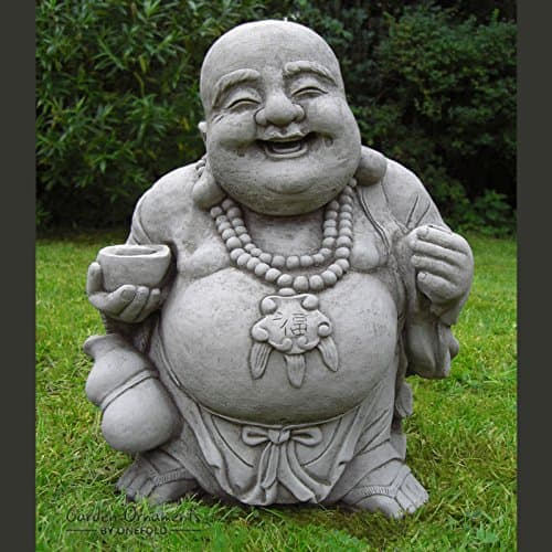 HAPPY BUDDHA CAST STONE GARDEN ORNAMENT/STATUE/SCULPTURE
