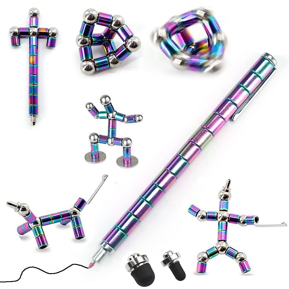 Fidget Pen, Colourful Magnetic Pen, Decompression Magnetic Fidget Pen, Strato Pen, Multifunction Writing Pen, Creative Magnet Ball Pen, Magnetic Balls Fidget Toy, Best Gift for Friends, Family