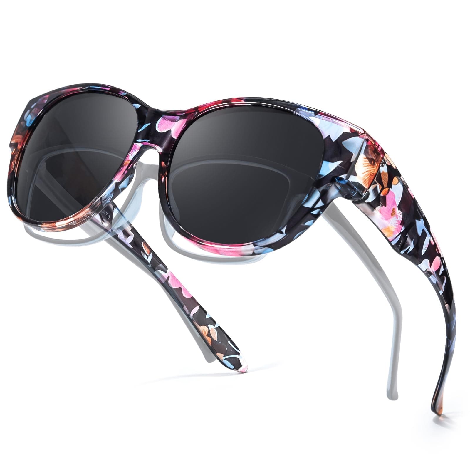 Xfeel Polarized Sunglasses Over Glasses for Women Trendy Shades Over Prescription Eyeglasses Sun Glasses