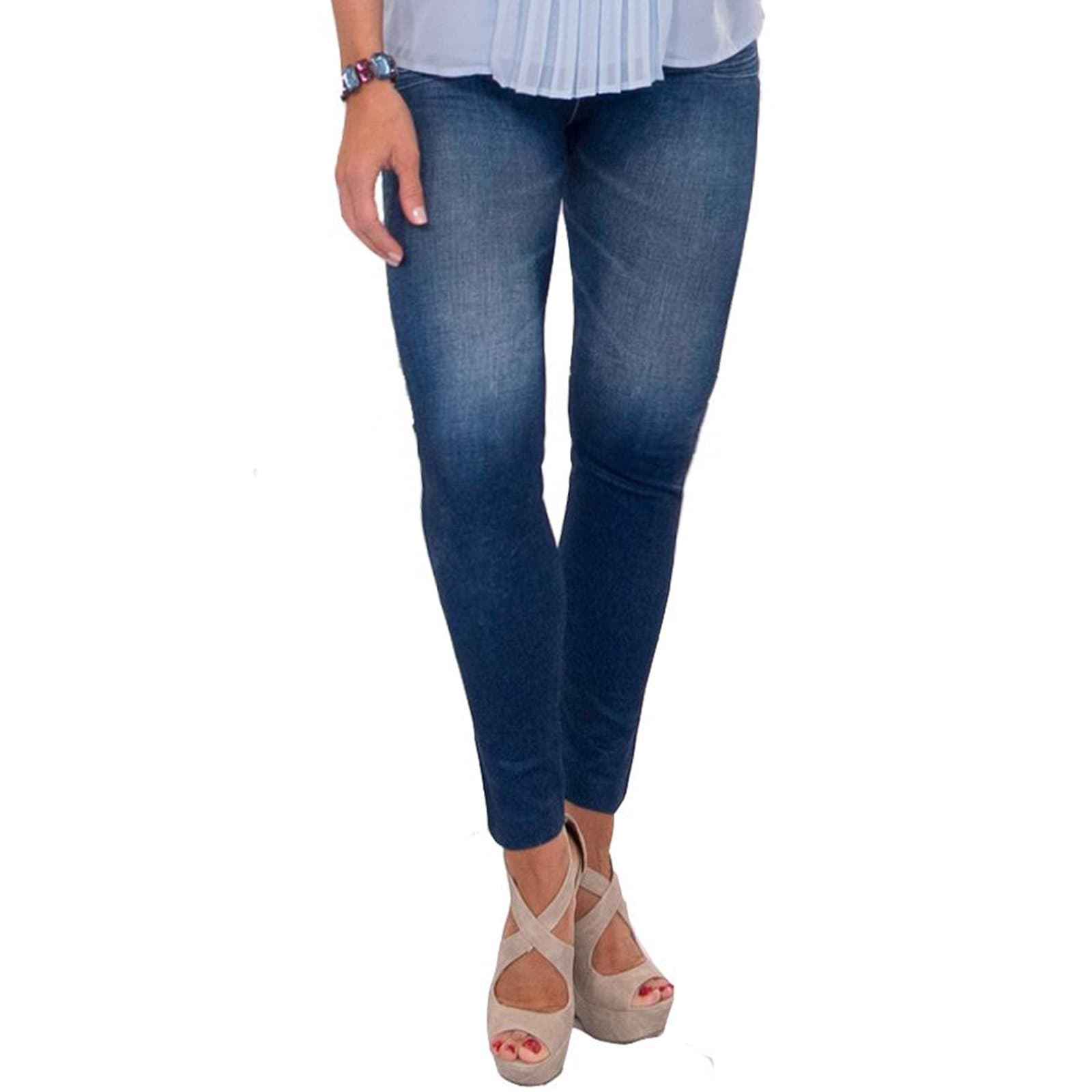 Thane Slim N Lift Caresse Jeans Skinny Seamless High Waist Jeggings Shapewear Slimming Fit Bum Lifting Tummy Tuck Waist Control Denim Look Shaper Trousers (XXL, Blue)