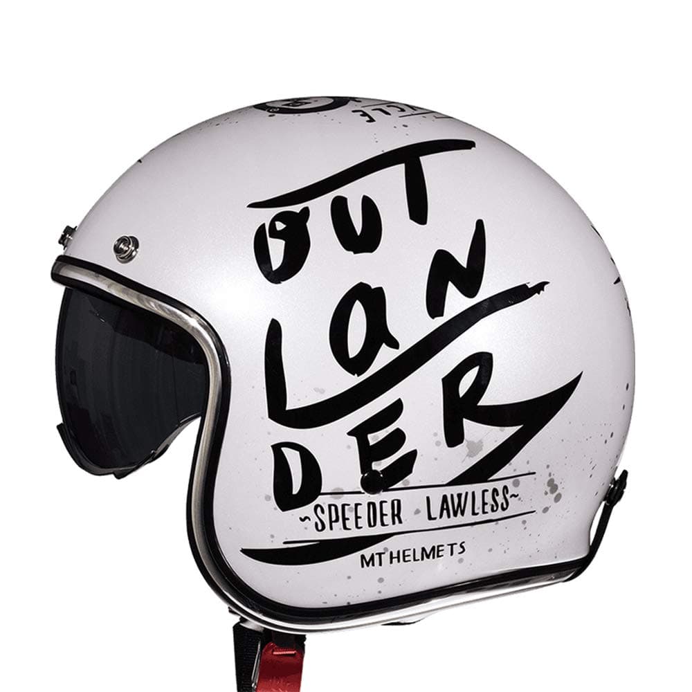 YLee Retro helmet motorcycle Harley helmet built-in anti-UV sun visor retro open face 3/4 DOT approved men and women summer safety helmet with,White,XL