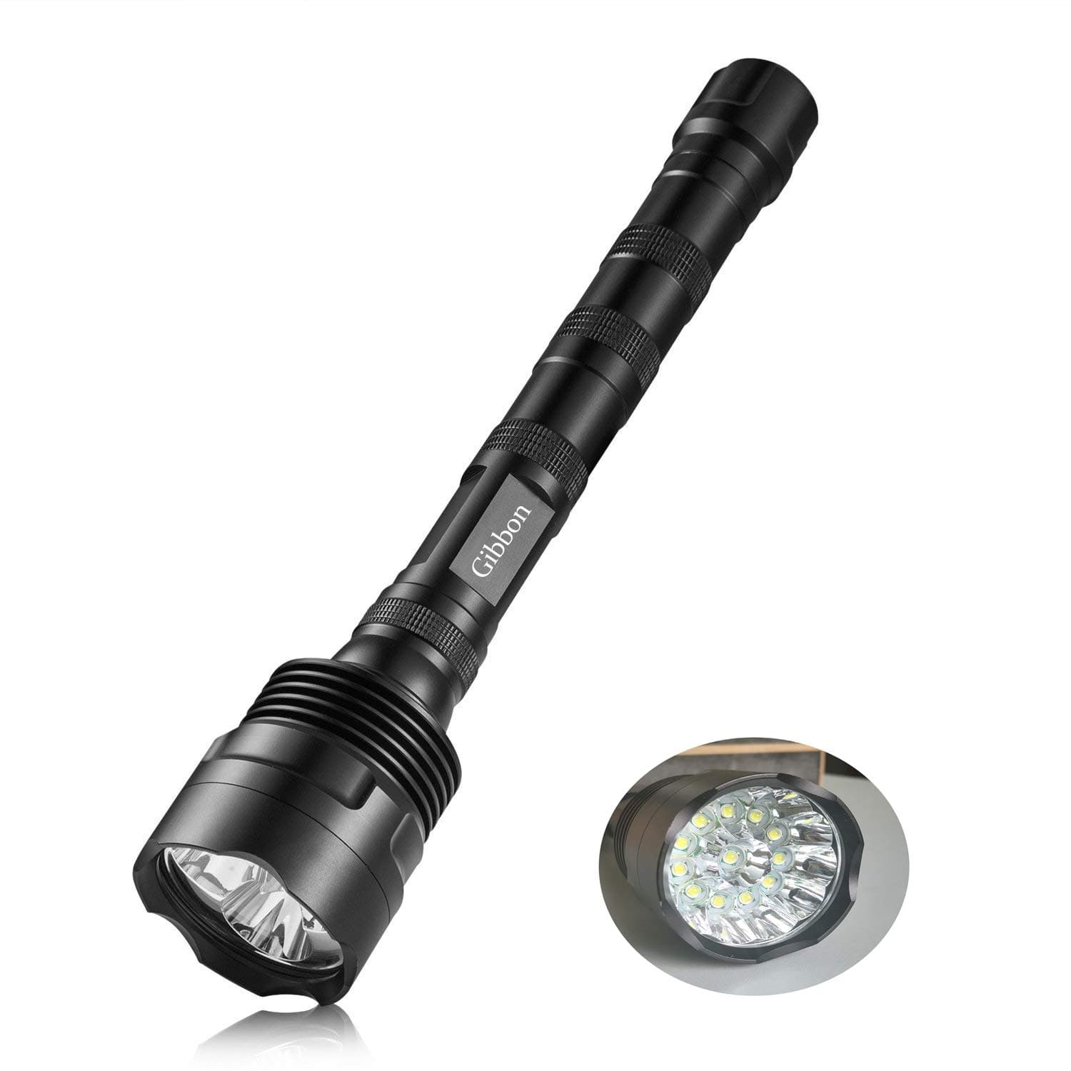 Gibbon 13000 Lumens 12 x T6 Super Bright LED Flashlight Torch Waterproof Tactical Flashlight Ultra Bright 5 Modes For Hiking, Camping, Hunting,Fishing And Other Indoor Or Outdoor Activities