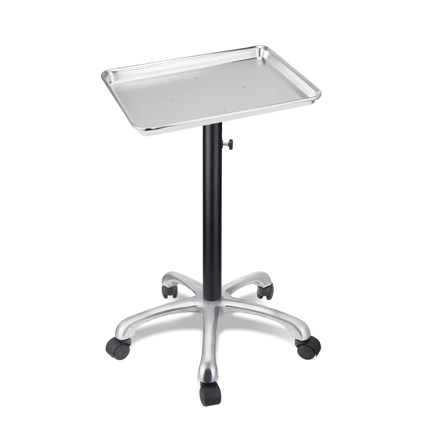 Salon Tray with Metal Feet, Salon Color Tray on Wheels, Tattoo Tray Height Adjustable, Salon Rolling Tray Durable and Non-Rusting