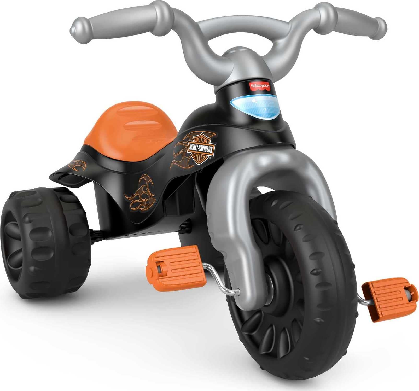 Fisher-Price Harley-Davidson Toddler Tricycle Tough Trike Toy Bike with Handlebar Grips & Storage for Preschool Kids Ages 2+ Years (Amazon Exclusive)