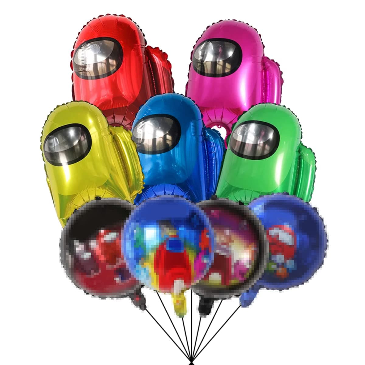 9pcs Aluminum film balloon for Among u, video game birthday party decoration, children's birthday party supplies decoration