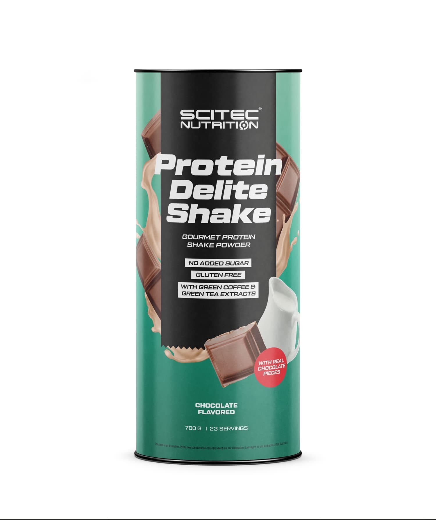 Scitec NutritionProtein Delite Shake - Chocolate Flavored Drink Powder with L-Carnitine, Green Coffee & Green Tea Extracts - 700g - Gluten-Free, No Added Sugar, Supports Energy & Thyroid Function