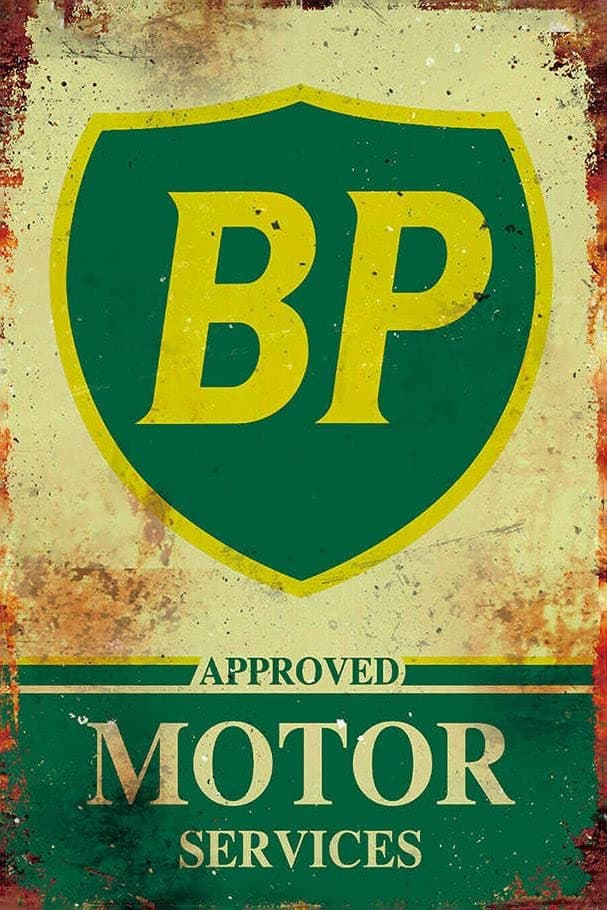 Sawfish® BP Service Motor Signs Metal Plaque Aluminium Vintage Kitchen Pub Tiki Bar Home Cafe Wall Beer Retro Club Man Cave