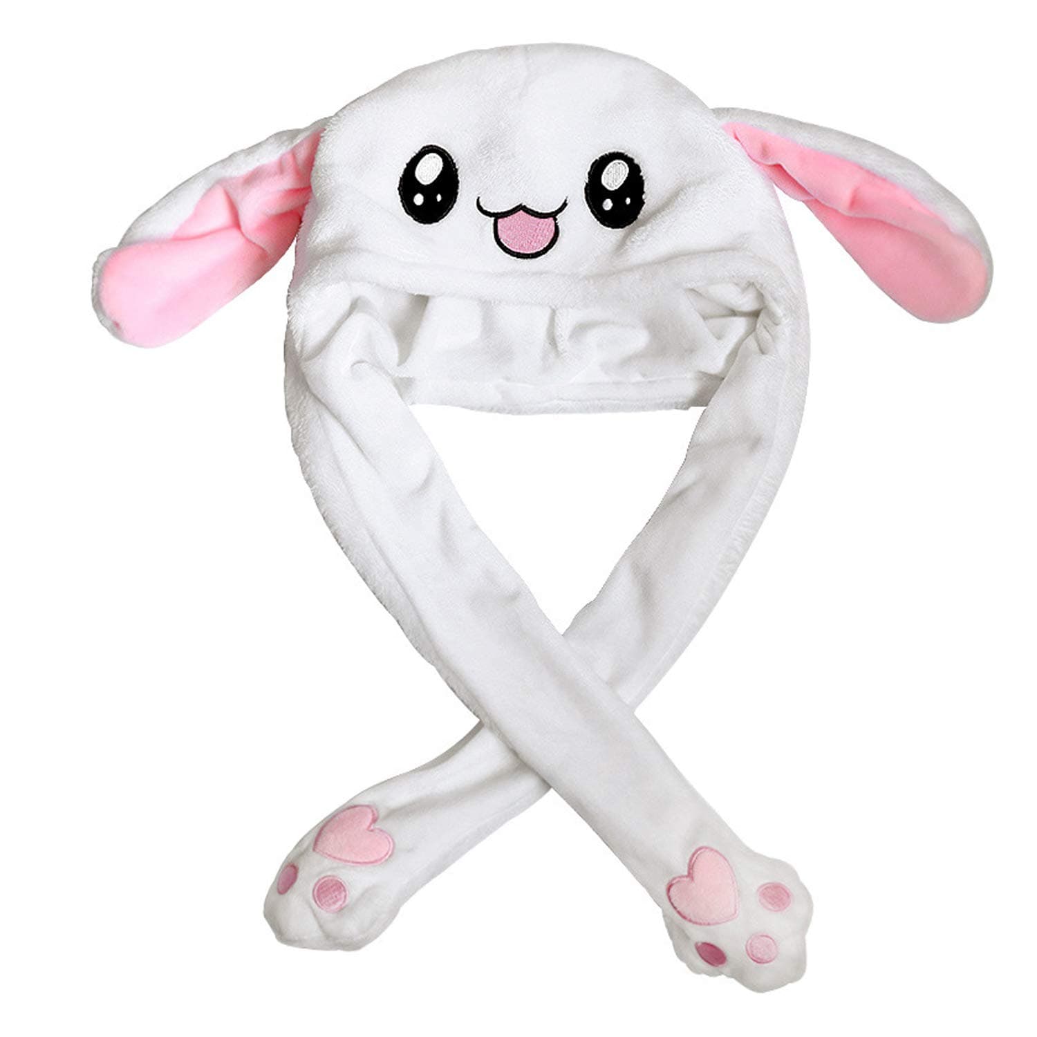 Bunny Hat Animal Cap with Airbag Jumping Rabbit Ear Movable Plush TIK Tok
