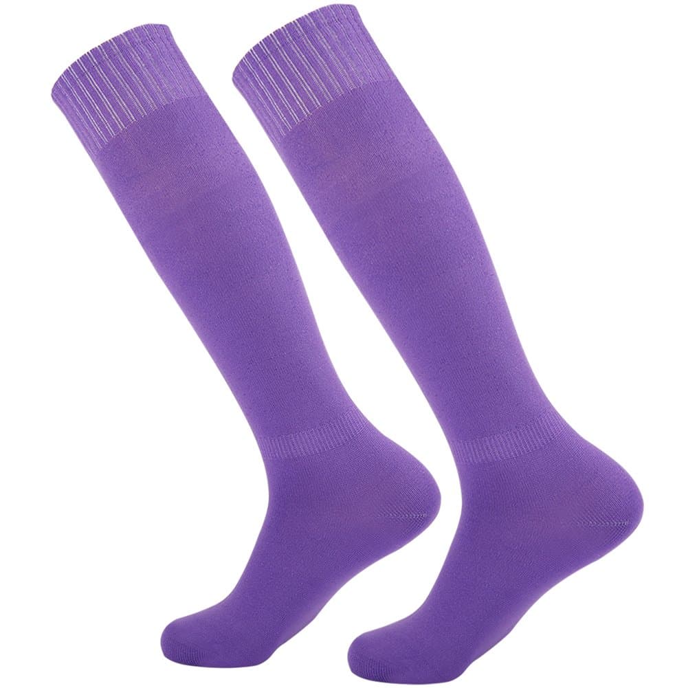 Knee High Athletic Football Socks,Unisex Solid Long Fashion Soccer Team Socks 2-12 Pairs
