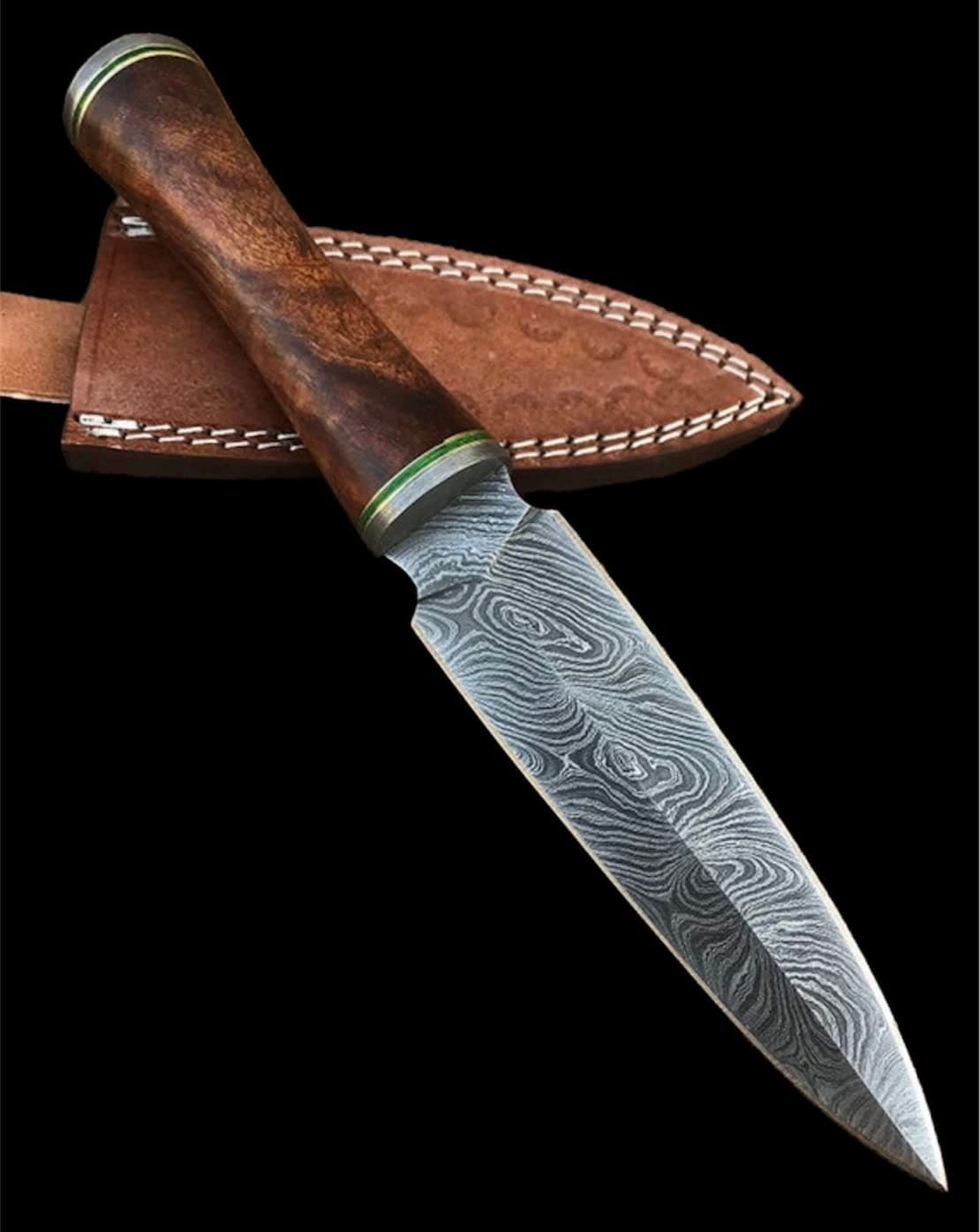 - DG-28 Handmade Damascus Steel Knife – Beautiful Rose Wood Handle