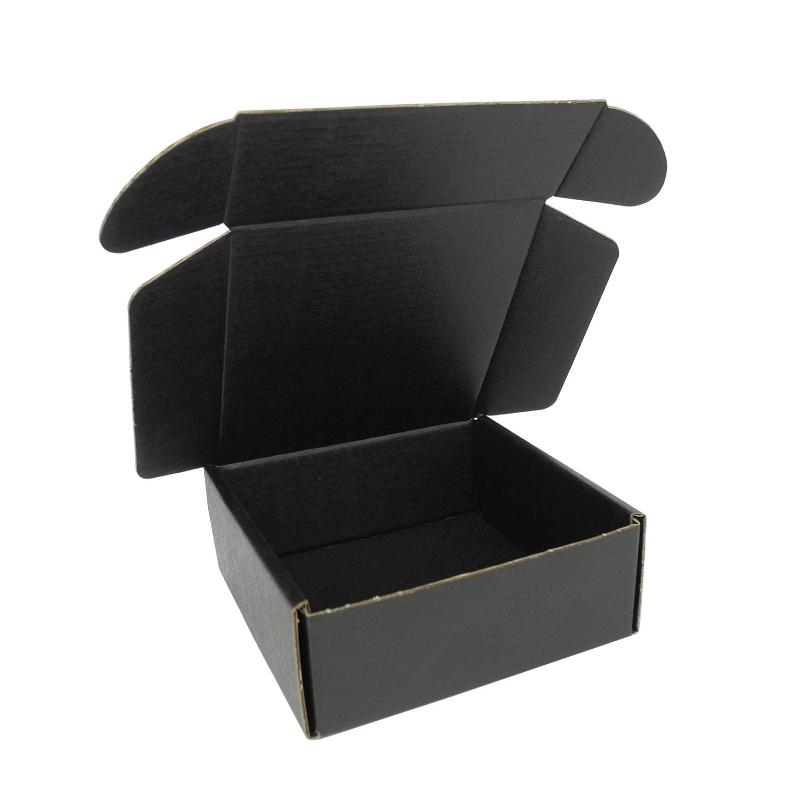 5x5x2" Shipping Boxes, Small Cardboard Box Mailer Black Packaging Mailing Box for Small Business Flat Literature Gift Box Lightweight Cute, 25 Pack