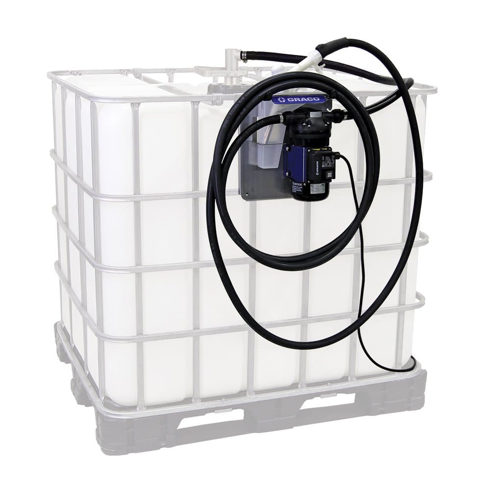 GracoLubrication Equipment 24V644 LD Blue Electric Diesel Exhaust Fluid (DEF) Tote Pump Package with Manual Nozzle, 120V, 9 gpm Max Flow Rate