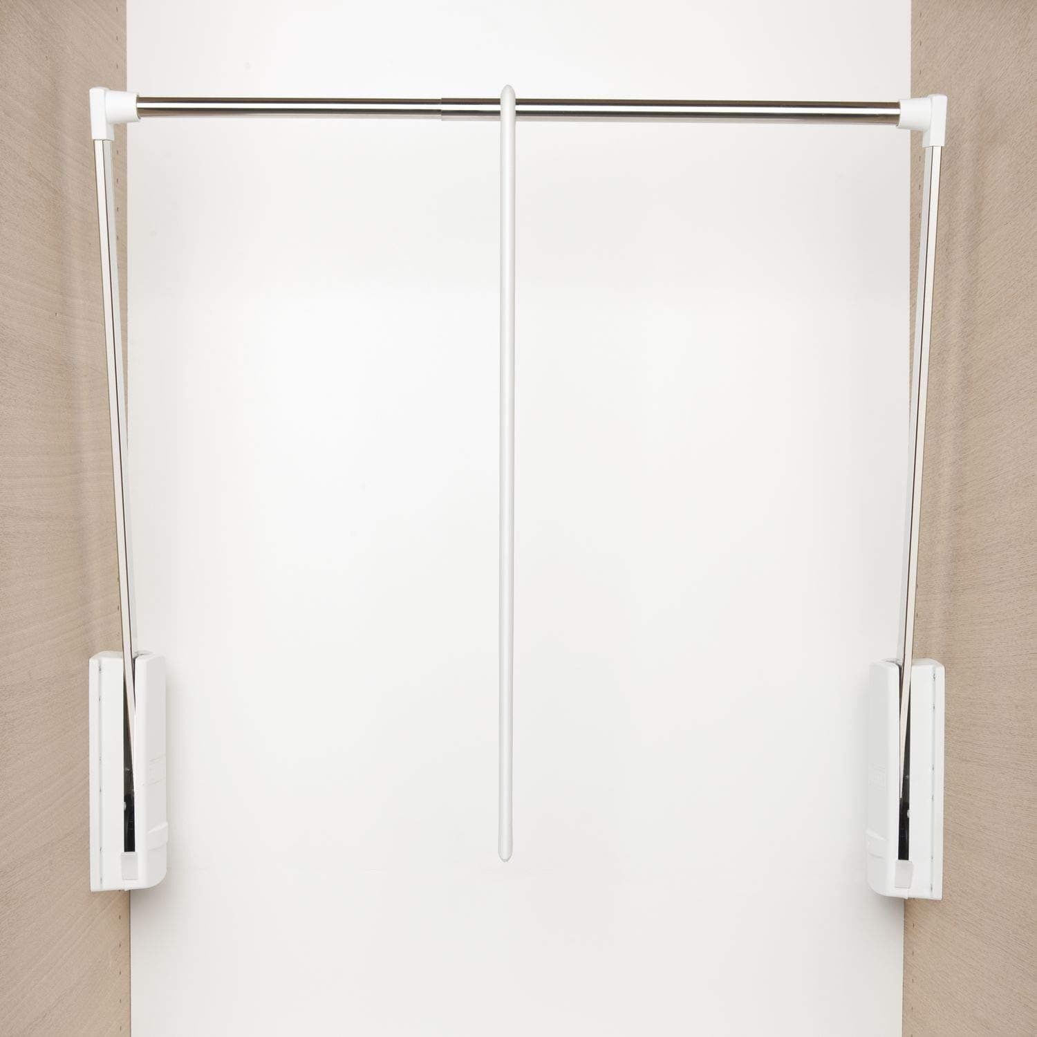 Servetto SE08LA400 Junior Clothes Lift H 850,KB 770-1200 mm, Support Bracket 10 kg, KS White/FE Nickel-Plated, Boit. Blanc - Tube.Nickel