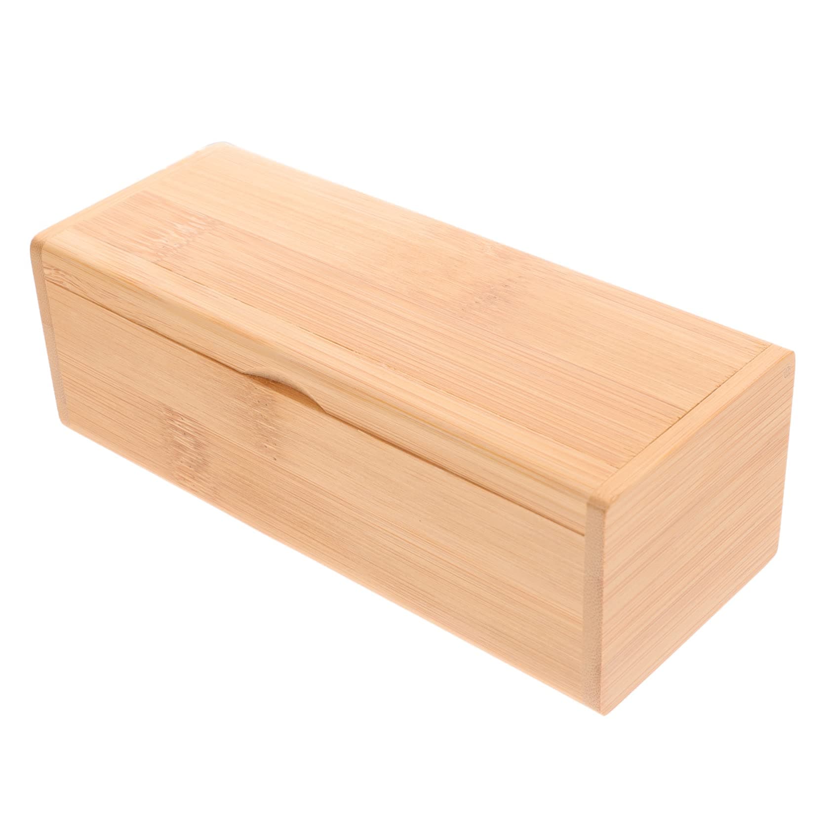 EXCEART Bamboo Storage Box with Lid 6.41X2.51X2.08In Jewelry Organizer Glasses Keepsakes Case for Crafts and Small Accessories
