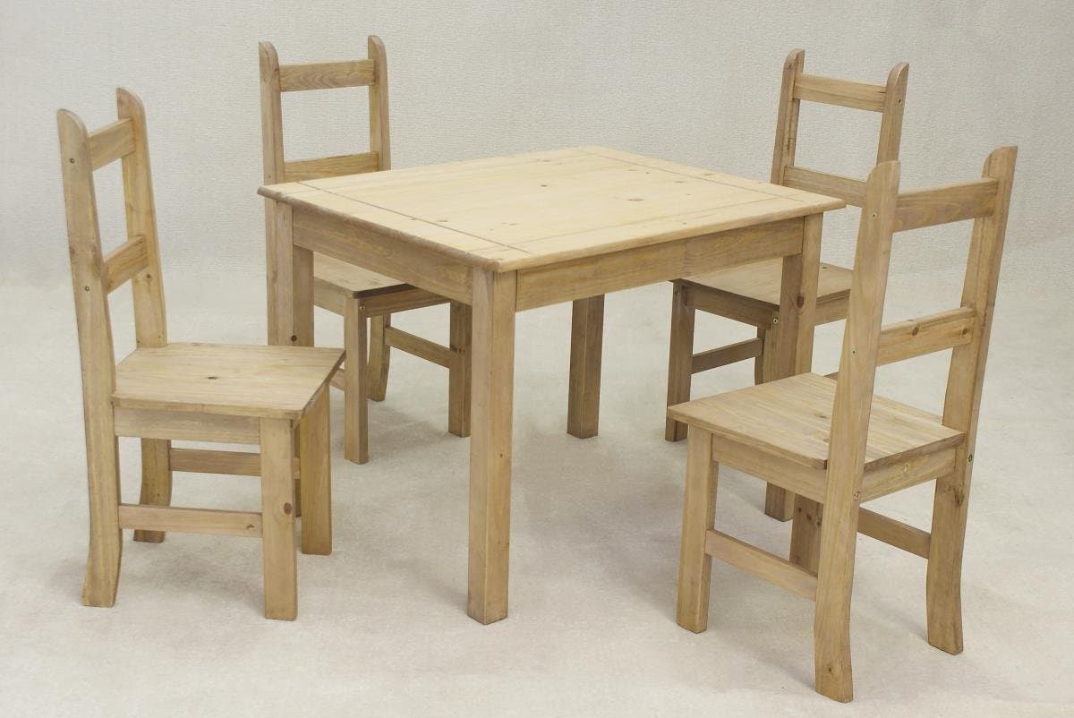 Heartlands SOLID PINE WOODEN DINING TABLE SET 4 CHAIRS - BREAKFAST/KITCHEN SET