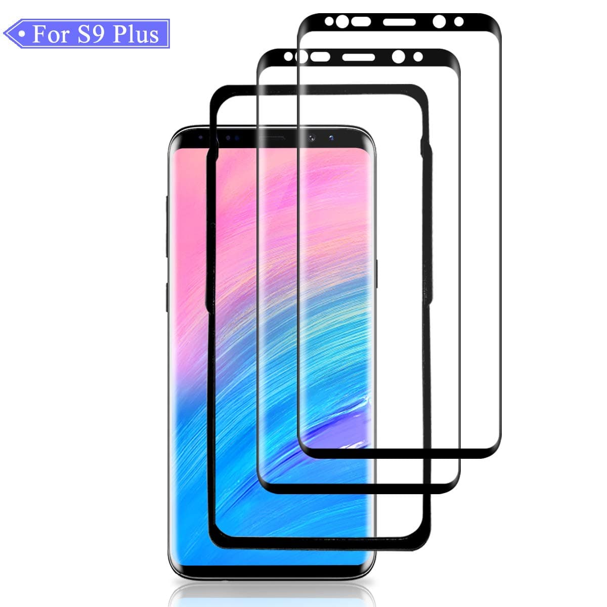 MINGY S9 Plus Screen Protector, [2Pack] Full Coverage Galaxy S9+ Tempered Glass Film, Alignment Frame,9H Hardness,No Bubbles,Anti-Fingerprint,Ultra Clear Protective Film for Samsung Galaxy S9 Plus