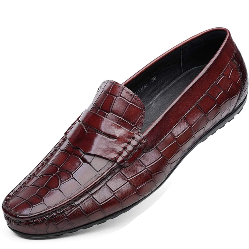Cassa Leeni Men's Driving Shoes Loafer Slip On Shoes for Formal Dress Casual Leather Shoes