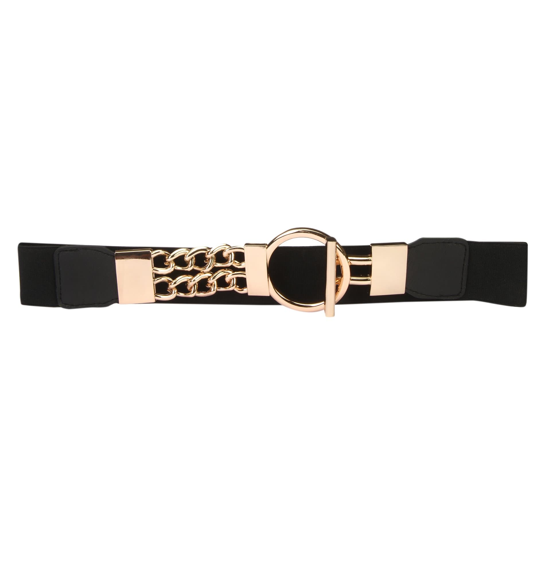 Gansta Golden Black Ealstic Belt for Women, Girls