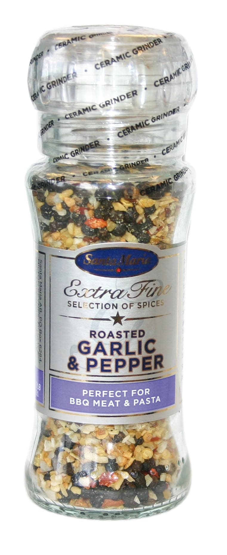 Roasted Garlic & Pepper Seasoning Grinder – Premium Spice Mix That Works Perfectly for Tacos, Grills, Pasta & Salads, 80 g (Pack of 1)