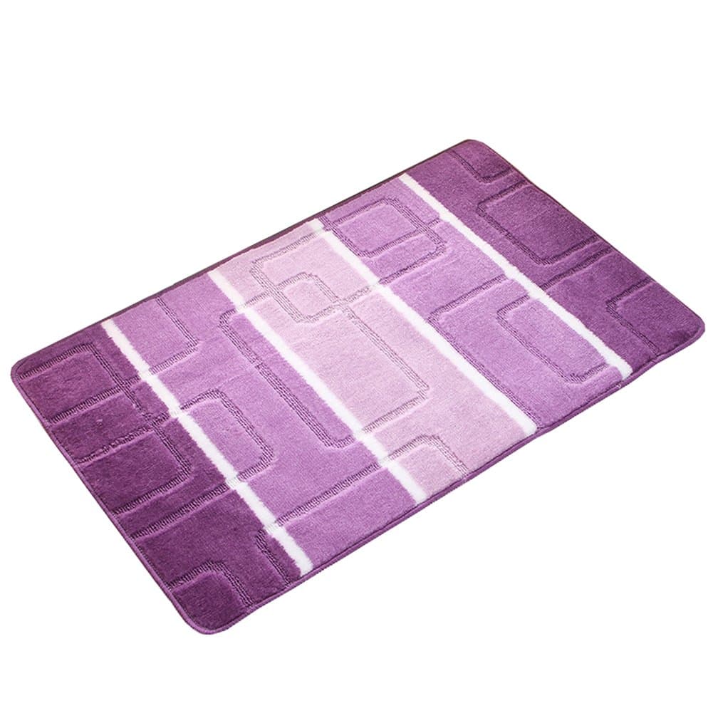 Home 15inchX23inch Polypropylene Jacquard Splicing Color Doormats (Purple)