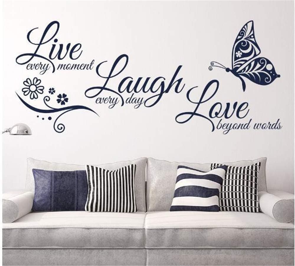 Wajade Live Laugh Love Wall Sticker Motivational Wall Stickers Quotes Inspirational Wall Decals for DIY Home Decoration for Bedroom Living Room