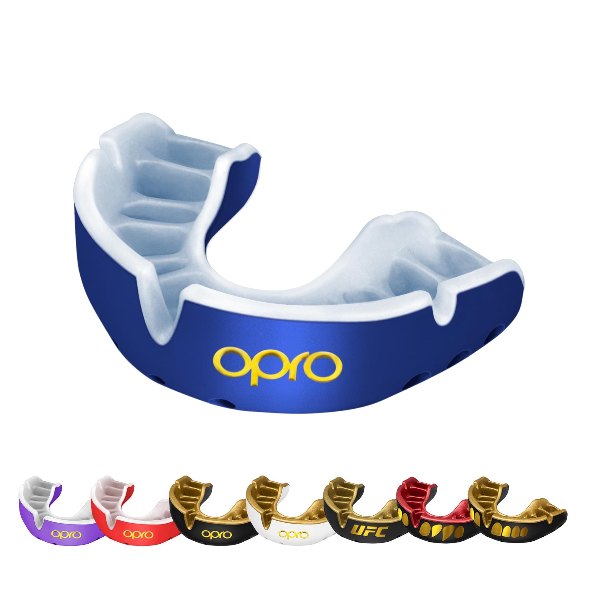 OPRO Gold Level Mouthguard Premium Fit – Gum Shield Adult and Kids – OPRO Mouth Guard Boxing and MMA, Easy Self-Fit Gum Shield Rugby and Hockey – Premium Protection with Dental Warranty