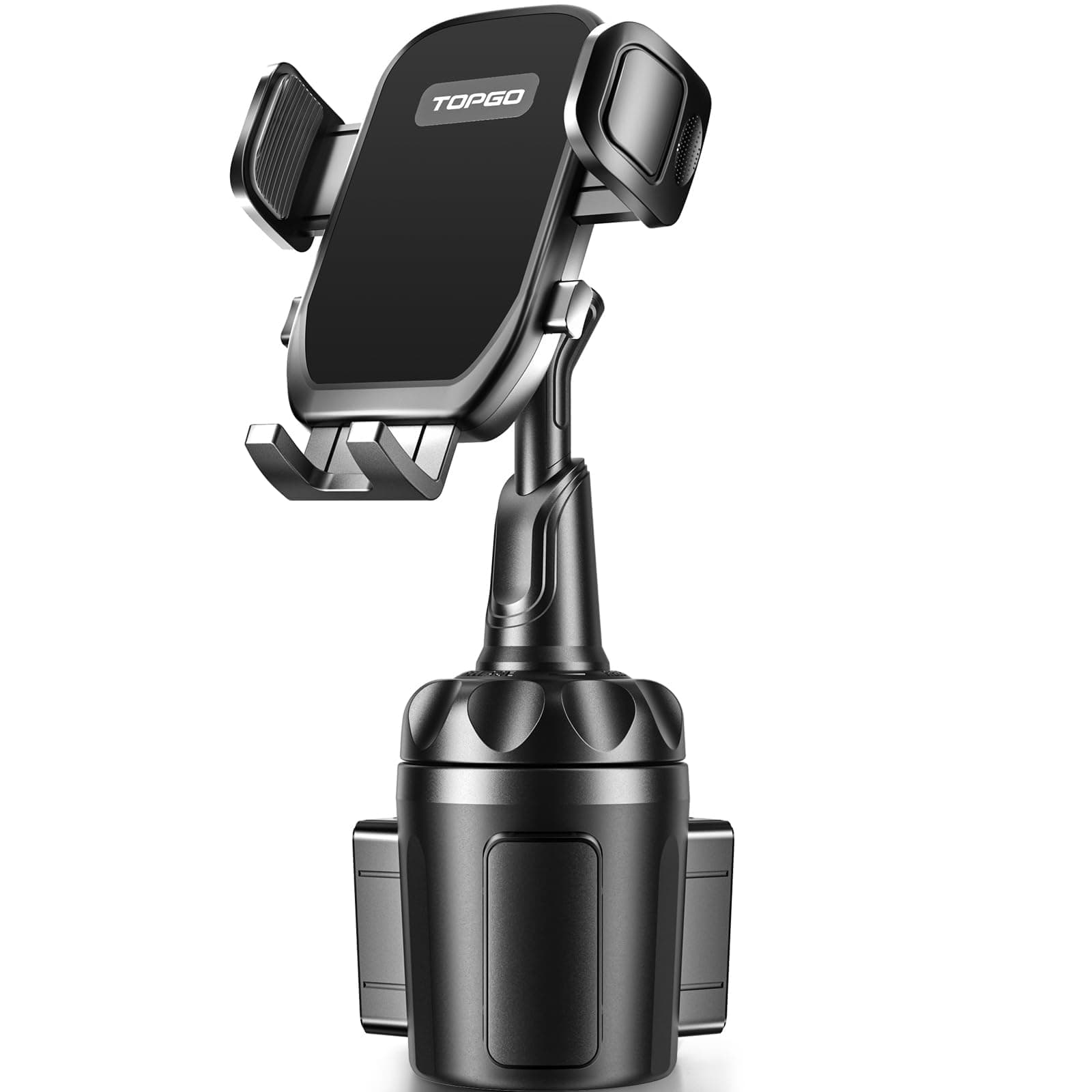 TOPGO Car Phone Mount, Cup Phone Holder for Car [Secure & Stable] Cup Phone Holder Cell Phone Automobile Cradle for iPhone 16 and More Smart Phone -Black