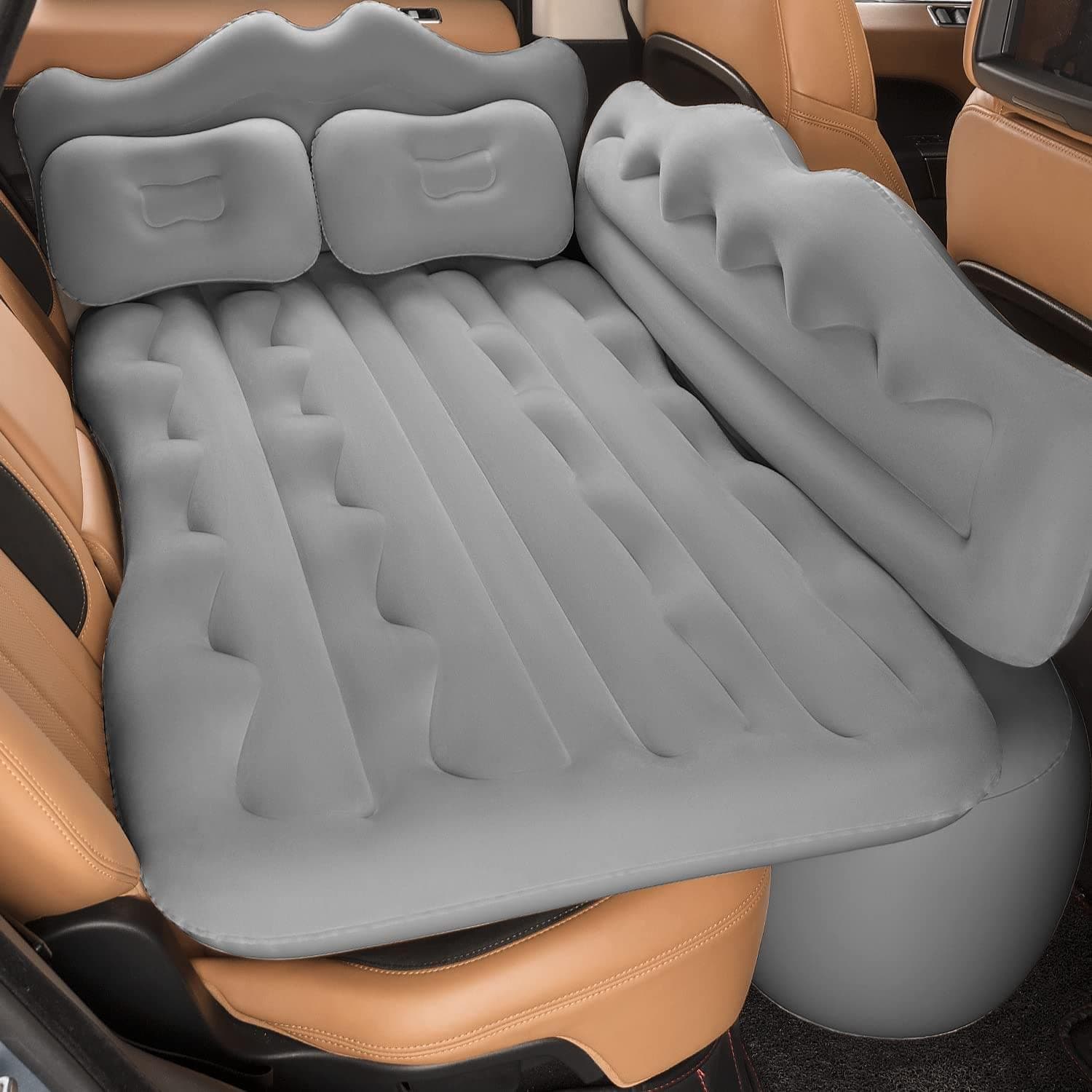 SINYWON Inflatable Car Air Mattress, 50" L x 28" W x 4" H, Grey