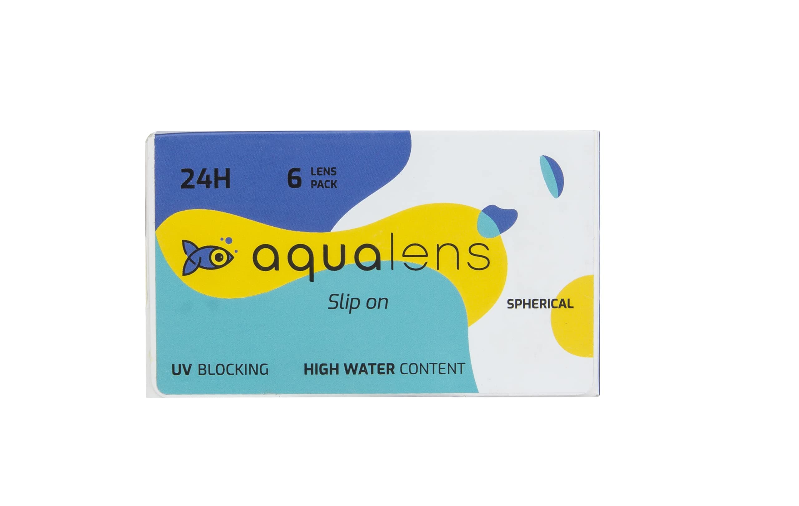 Aqualens 24H Monthly Disposable Soft Contact Lenses for Extended Wear with High Water Content, Oxygen Permeability & UV Protection - (6 Lens/Box) (-1.25)