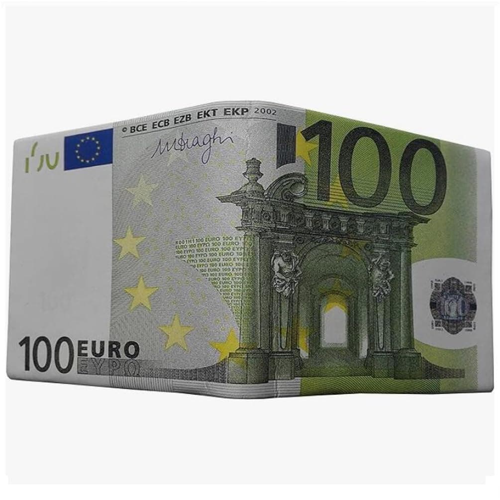 Ru XingWallets for Men Leather Bill Wallet Credit Card Holder Photo Money Pocket Bilfold Wallet for Gift (EURO-100)