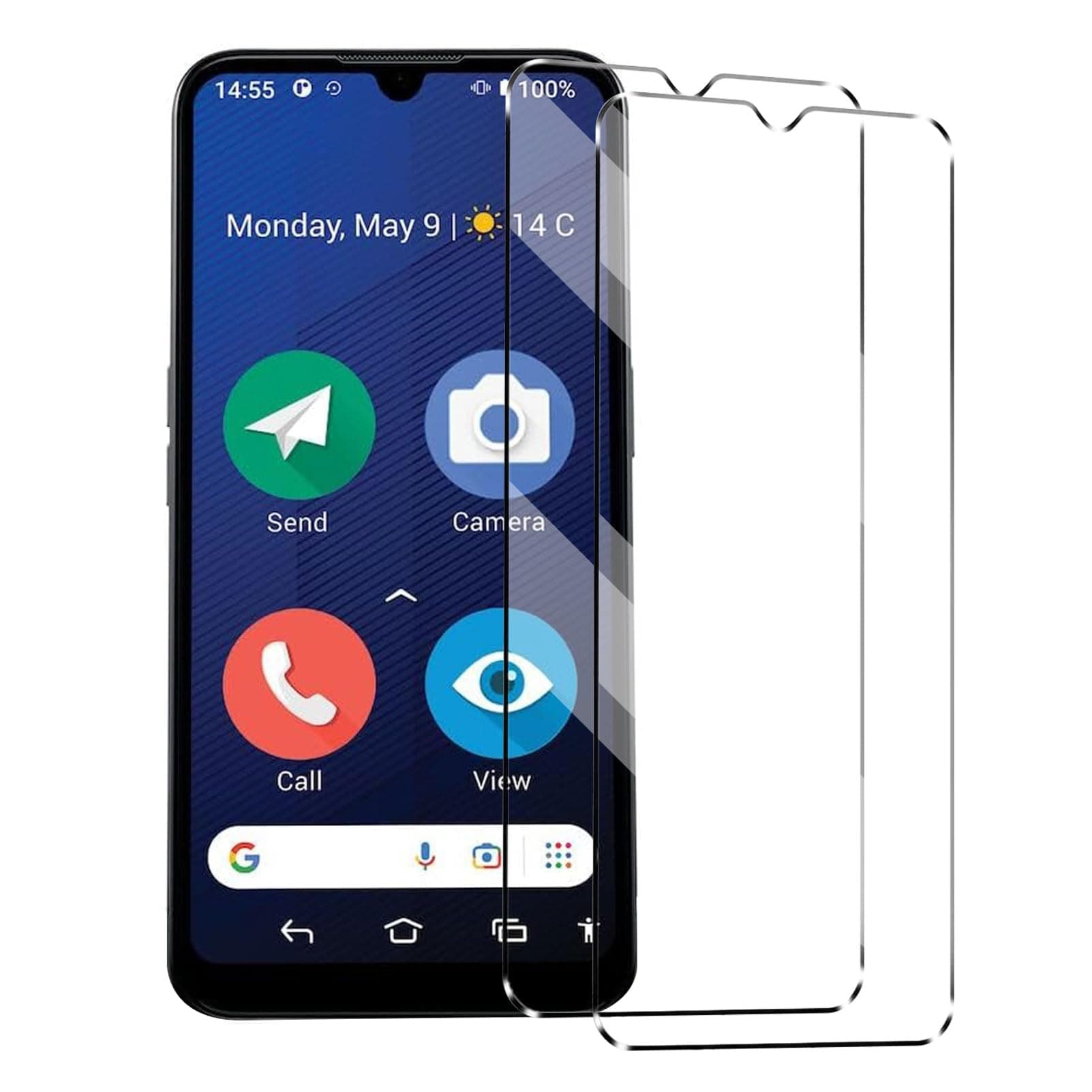 [2 in 1] Tempered Glass Compatible with Doro 8200 4G,2Pack Tempered Glass Screen Protector for Doro 8200 4G,Shockproof Anti-Scratch